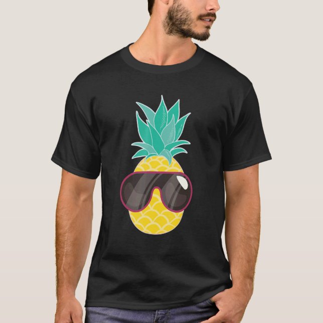 Camiseta Abacaxi Óculos de sol Aloha Beaches Hipster Havaí (Frente)