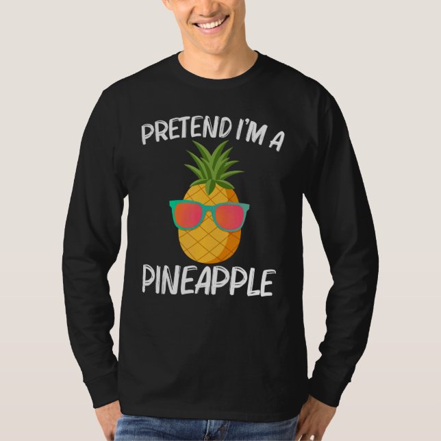 Camiseta Abacaxi Para Masculinas Verão Óculos De Sol Doce F (Frente)