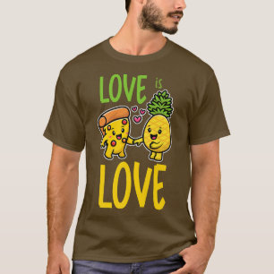 Camiseta Abacaxi Pertence À Pizza Engraçado Comida Amor É A
