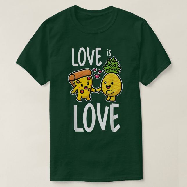 Camiseta Abacaxi Pertence À Pizza Engraçado Comida Amor É A (Frente do Design)