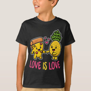 Camiseta Abacaxi Pertence À Pizza Engraçado Comida Amor É A