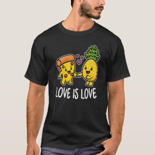 Camiseta Abacaxi Pertence Na Pizza Comida Amor É Amor