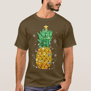 Camiseta Abacaxi Pinheira Natal Luzes Xmas Mens Wen
