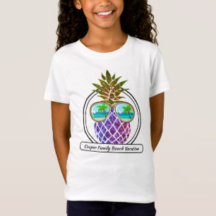Camiseta Abacaxi rosa roxo tropical