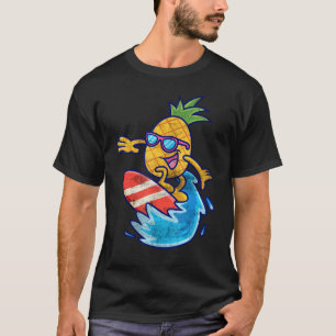 Camiseta Abacaxi Sarcástico Surfando Em Summer Beach Design