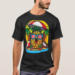 Camiseta Abacaxi Tropical Havaiana Abacaxi Óculos de sol