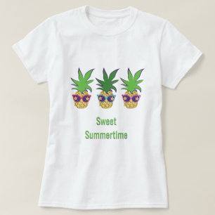 Camiseta Abacaxis com verão do doce dos óculos de sol