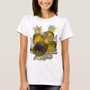 Camiseta Abacaxis de vidro prateado moderno Design de Citaç