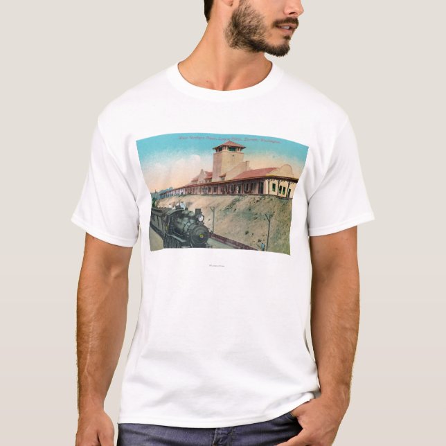 Camiseta Abaixe a vista do grande depósito do norte e (Frente)
