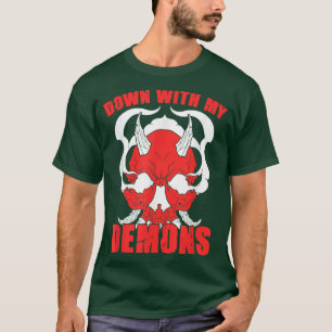 Camiseta Abaixo Meu Demônios Deal Handshake Aestético Humou