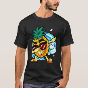 Camiseta Abano Ananás Fruta de Verão Dançando Vegan Tropica