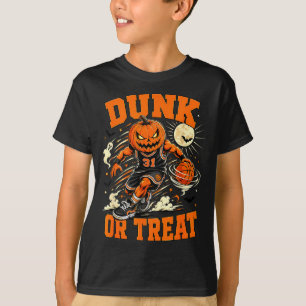 Camiseta Abasteça ou trate o abóbora basquete fantasia de h