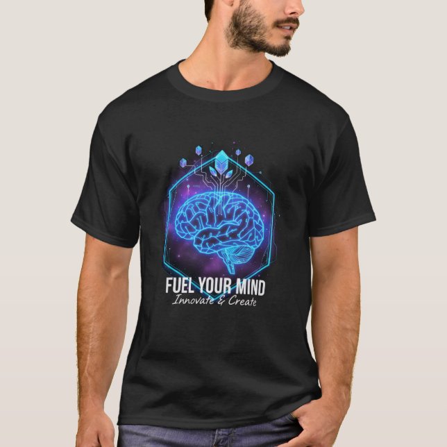 Camiseta "ABASTECE A TUA MENTE" T-Shirt Tech Brain: (Frente)