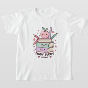 Camiseta Abastecimento escolar do Budy Squad Study Kawaii