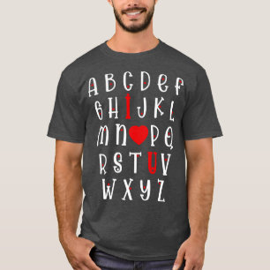 Camiseta Abc Alphabet Love Dia de os namorados Gift For Gir
