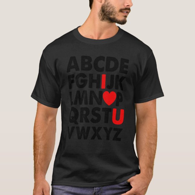 Camiseta ABC Chalk Alphabet I Love You English Teacher Vale (Frente)