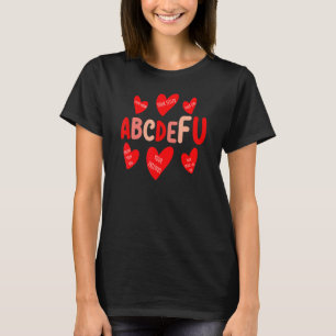 Camiseta ABC DE FU Heart Printing Valentine Day Love