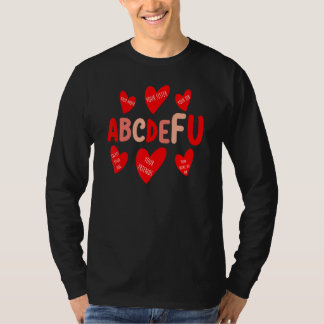 Camiseta ABC DE FU Heart Printing Valentine Day Love