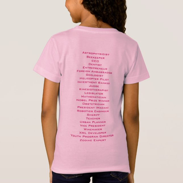 Camiseta ABC do poder da menina (Verso)