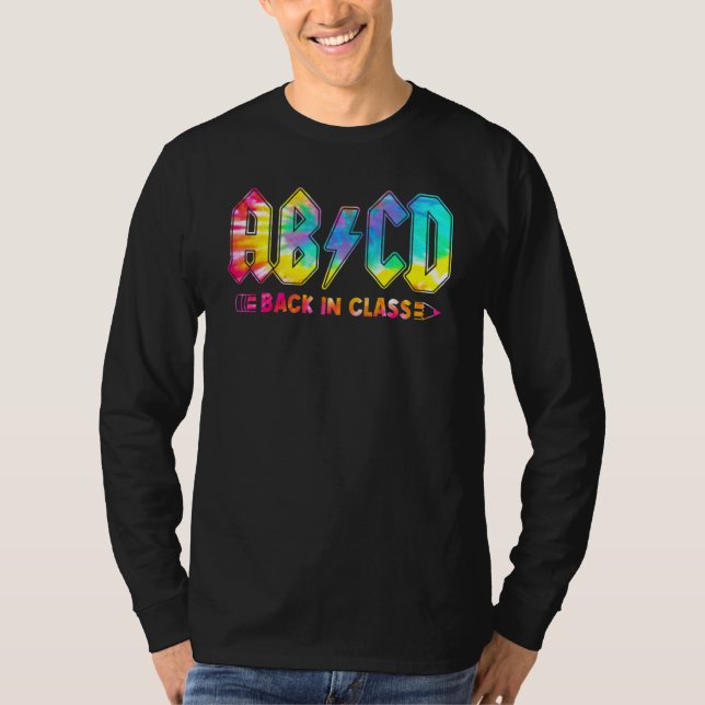 Camiseta Abcd Back In Class Tie Dye Back To School Teacher (Frente)