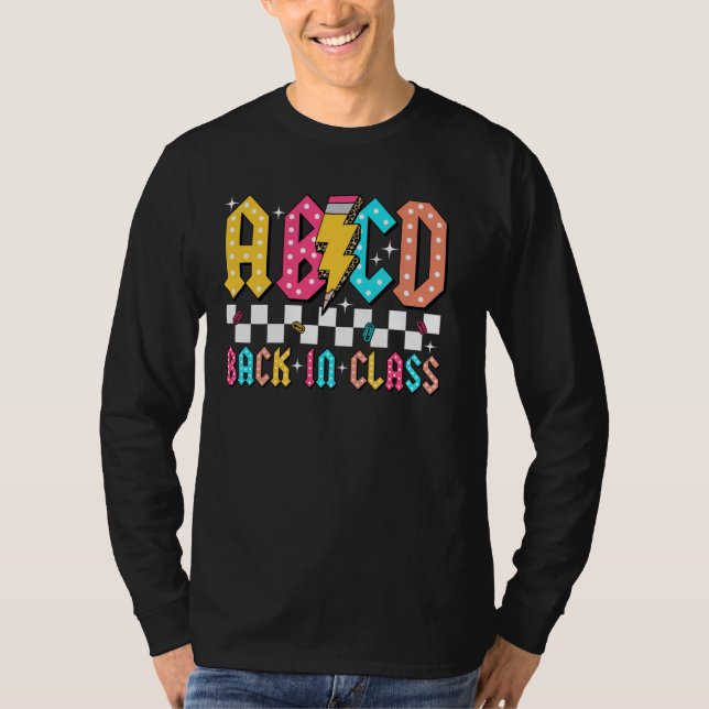 Camiseta ABCD Black in Class Teacher Study First Day Back (Frente)