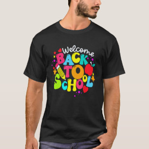 Camiseta Abcd De Volta À Classe Colorida À Escola Para Ki