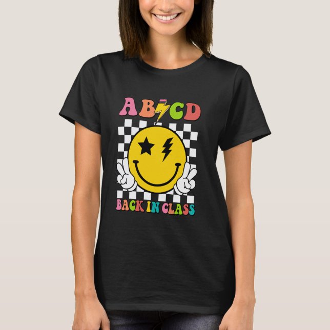 Camiseta ABCD De Volta à Classe Professor Aluno Primeiro Di (Frente)