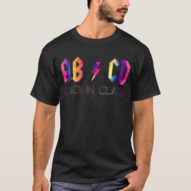 Camiseta ABCD de volta na classe Tie Dye de volta à escola (Frente)