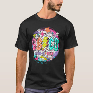 Camiseta ABCD Pre K Rock Professora Estudante No Primeiro D
