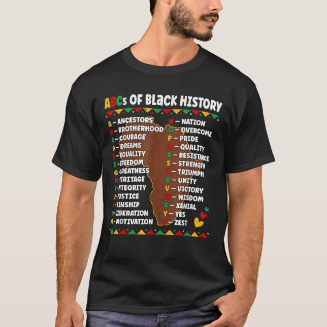Camiseta ABCs de História Negra (Frente)
