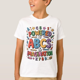 Camiseta ABCs & Imaginação - Diversão Colorida de Aprendiza