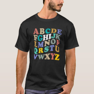 Camiseta ABCs Olá Alfabetização de Jardim de Infância De Vo