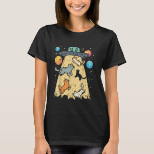 Camiseta Abdução de alienígenas OVNI Voando no Espaço de Sa