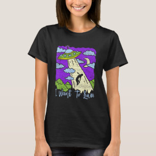 Camiseta Abdução De alienígenas Ufo Quero Sair