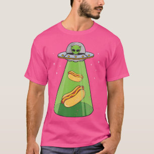 Camiseta Abdução de Cachorro-Quente Engraçado de Ovni Alien