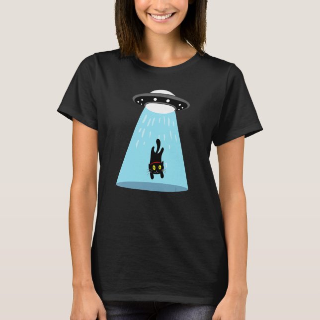Camiseta Abdução de Gato Alienígena (Frente)