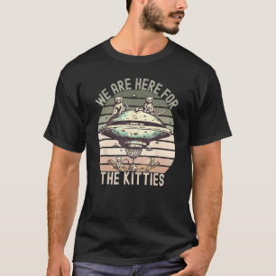 Camiseta Abdução de Gato Cósmico UFO Pires Alien Abdução Hu