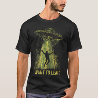 Camiseta Abdução de Ovni Alien Divertida Quero Deixar o Esp