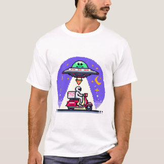 Camiseta Abdução de OVNI de Entrega de Pizza