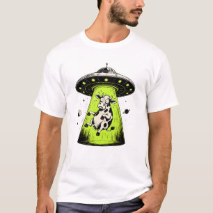 Camiseta Abdução de Vaca Alienígena Weirdcore Surreal