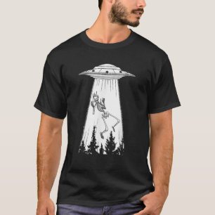 Camiseta Abdução do Esqueleto de OVNI alienígena que eu que