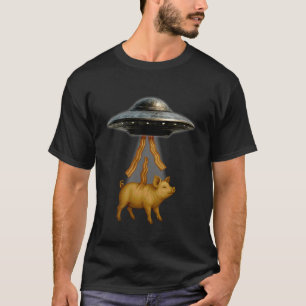 Camiseta Abdução por OVNIs Porco Dia da Lua Invasão Alieníg