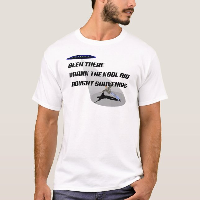 Camiseta Abducção do UFO em T branco (Frente)