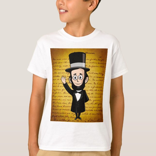 Camiseta Abe honesto e seu endereço de Gettysburg (Frente)
