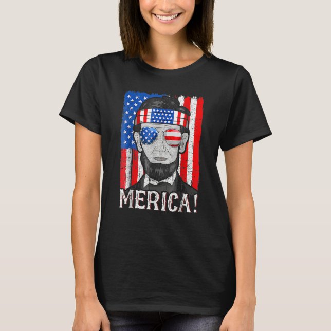 Camiseta Abe Lincoln 4th Of July Fourth Of July (Frente)