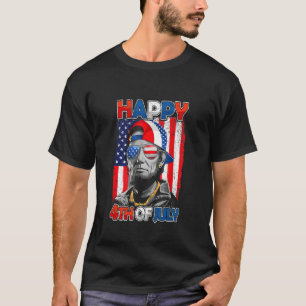Camiseta Abe Lincoln Beard Óculos Solares Bandeira American