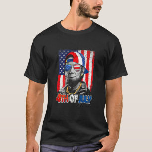 Camiseta Abe Lincoln Beard Óculos Solares Bandeira American