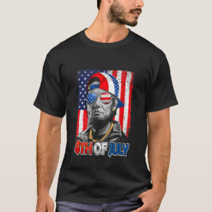 Camiseta Abe Lincoln Beard Óculos Solares Bandeira American