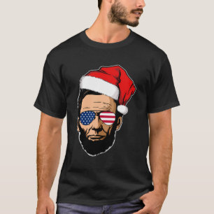 Camiseta Abe Lincoln Com Santa Hat Abraham Lincoln Christm