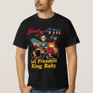 Camiseta Abe Lincoln Hotrod 4 de Julho
